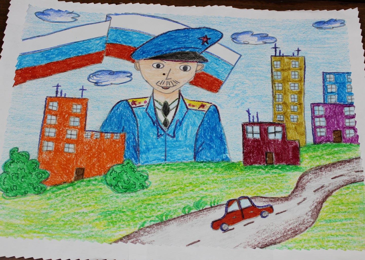 Раскраска на тему полиция глазами детей