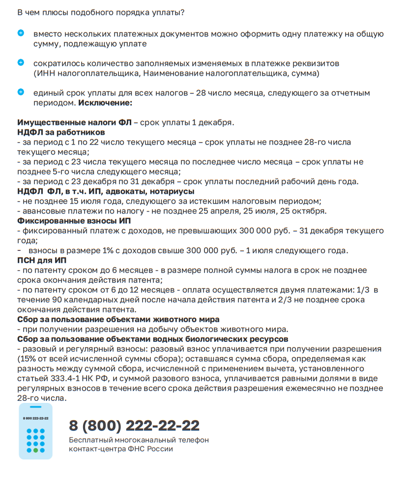 Концепция Единого налогового счета. Оформление платежного документа  Красноуфимск Онлайн